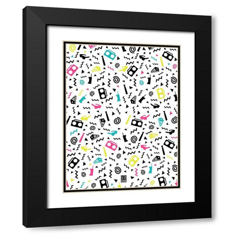 Nineties Party Black Modern Wood Framed Art Print with Double Matting by Rodriquez Jr, Enrique