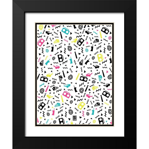 Nineties Party Black Modern Wood Framed Art Print with Double Matting by Rodriquez Jr, Enrique