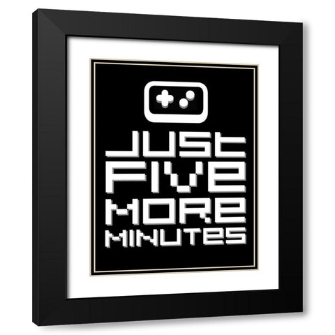 Just Five More Minutes Black Modern Wood Framed Art Print with Double Matting by Rodriquez Jr, Enrique