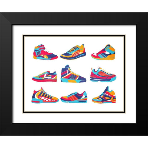 Lollipop Kicks Black Modern Wood Framed Art Print with Double Matting by Rodriquez Jr, Enrique