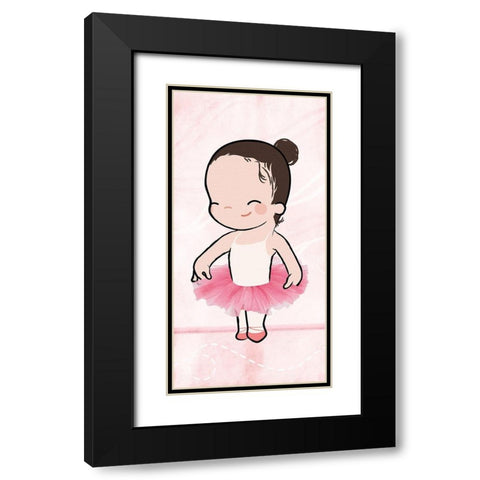 Cutest Ballerina Black Modern Wood Framed Art Print with Double Matting by Rodriquez Jr, Enrique