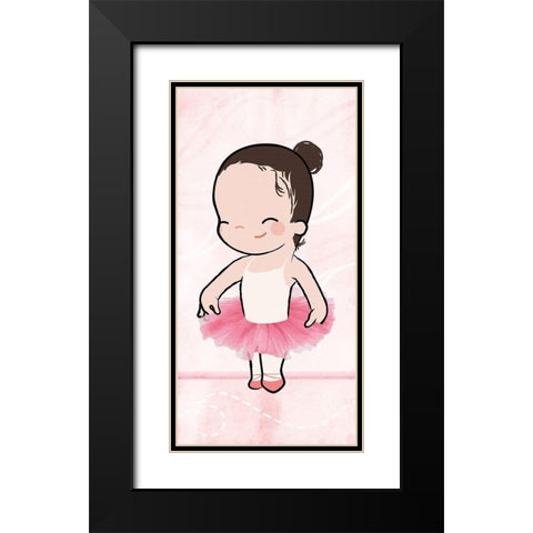 Cutest Ballerina Black Modern Wood Framed Art Print with Double Matting by Rodriquez Jr, Enrique