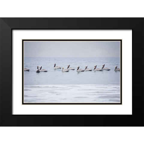 Misty Morning I Black Modern Wood Framed Art Print with Double Matting by Urquhart, Elizabeth