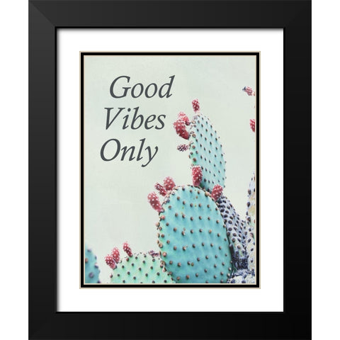 Good Vibes Only Black Modern Wood Framed Art Print with Double Matting by Urquhart, Elizabeth