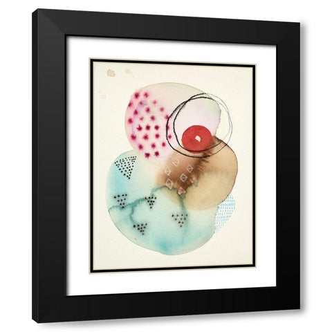 Splash 1 Black Modern Wood Framed Art Print with Double Matting by Evans-Sills, Faith