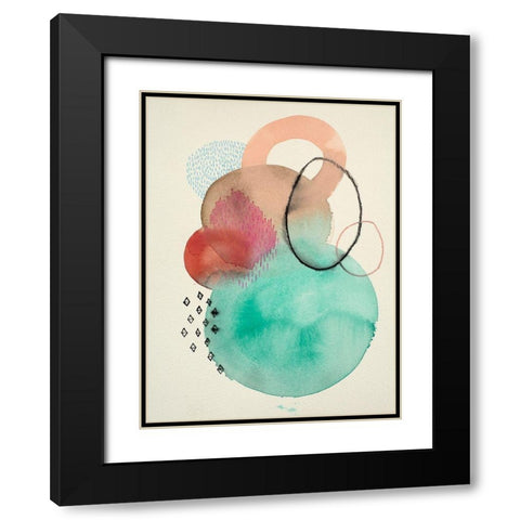 Splash 2 Black Modern Wood Framed Art Print with Double Matting by Evans-Sills, Faith