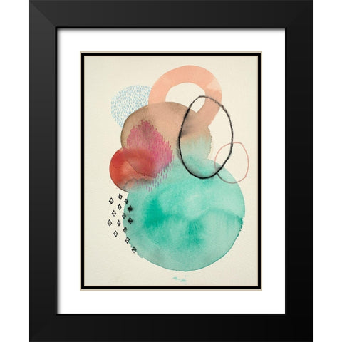 Splash 2 Black Modern Wood Framed Art Print with Double Matting by Evans-Sills, Faith
