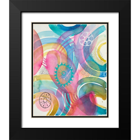 Joyful 1 Black Modern Wood Framed Art Print with Double Matting by Evans-Sills, Faith