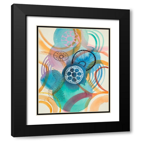 Joyful 4 Black Modern Wood Framed Art Print with Double Matting by Evans-Sills, Faith