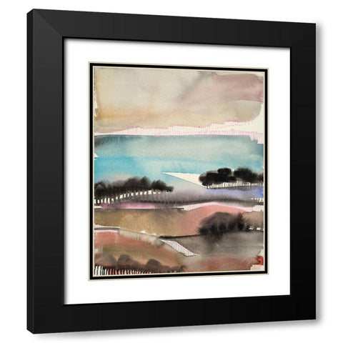 Sunrise Valley Black Modern Wood Framed Art Print with Double Matting by Evans-Sills, Faith