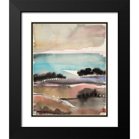 Sunrise Valley Black Modern Wood Framed Art Print with Double Matting by Evans-Sills, Faith