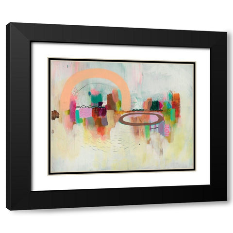 Ripples Black Modern Wood Framed Art Print with Double Matting by Evans-Sills, Faith