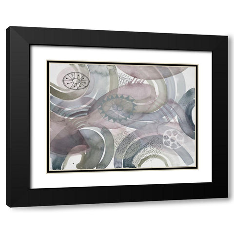 Joyful Spheres 1 Black Modern Wood Framed Art Print with Double Matting by Evans-Sills, Faith