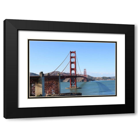 Golden bridge Black Modern Wood Framed Art Print with Double Matting by Frances, Stephanie