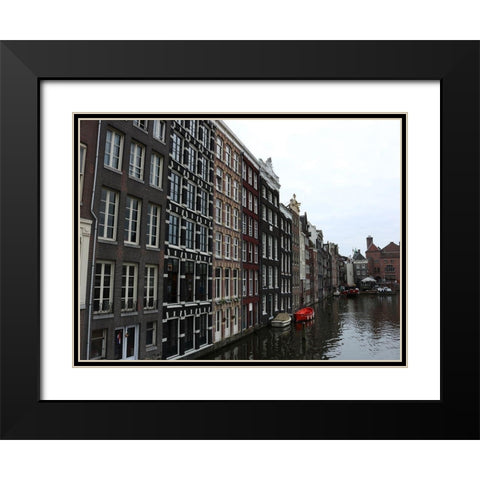 Damrak Amsterdam 2 Black Modern Wood Framed Art Print with Double Matting by Frances, Stephanie