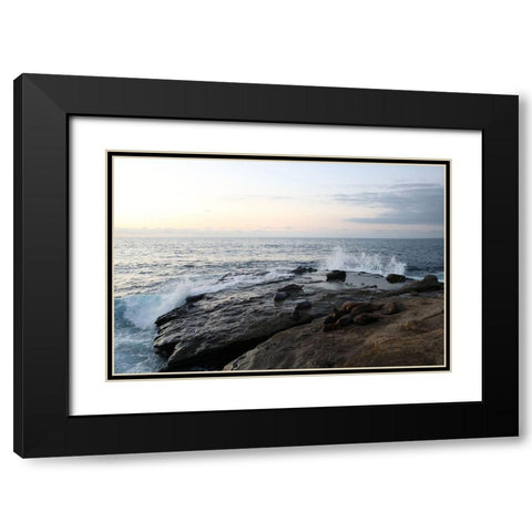La Jolla Sea 1 Black Modern Wood Framed Art Print with Double Matting by Frances, Stephanie