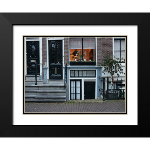 House Amsterdam Black Modern Wood Framed Art Print with Double Matting by Frances, Stephanie
