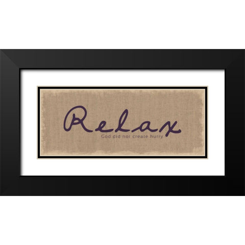 Relax Black Modern Wood Framed Art Print with Double Matting by Gibbons, Lauren