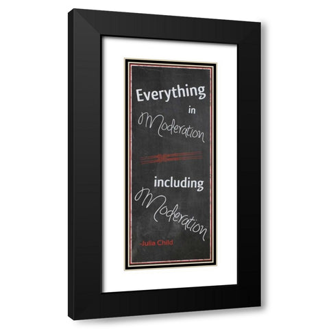 Everything In Moderation Black Modern Wood Framed Art Print with Double Matting by Gibbons, Lauren