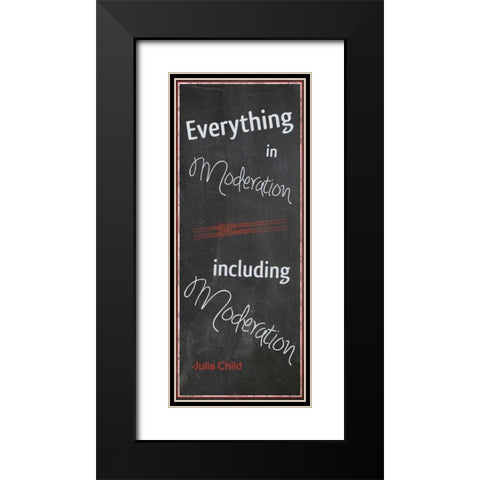 Everything In Moderation Black Modern Wood Framed Art Print with Double Matting by Gibbons, Lauren