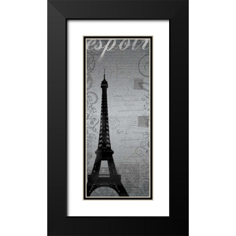 Eiffel Tower Long Black Modern Wood Framed Art Print with Double Matting by Gibbons, Lauren