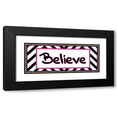 Tween Believe Black Modern Wood Framed Art Print with Double Matting by Gibbons, Lauren