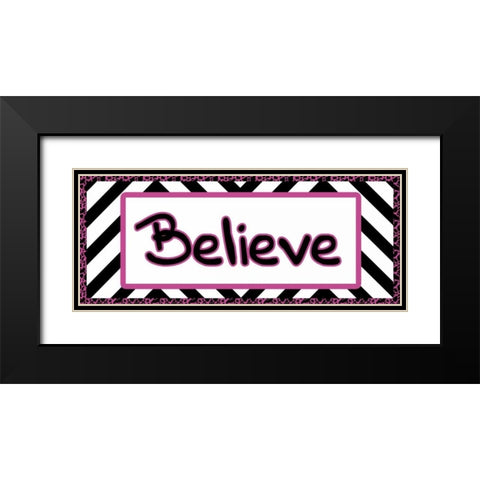 Tween Believe Black Modern Wood Framed Art Print with Double Matting by Gibbons, Lauren