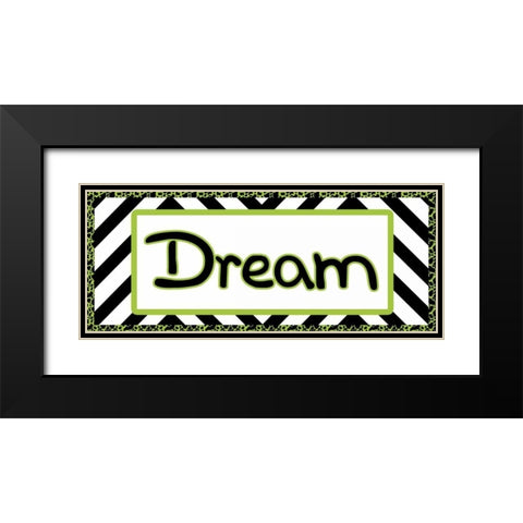 Tween Dream Green Black Modern Wood Framed Art Print with Double Matting by Gibbons, Lauren