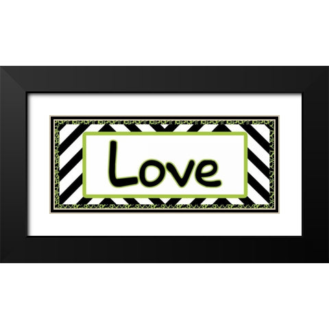 Tween Love Green Black Modern Wood Framed Art Print with Double Matting by Gibbons, Lauren