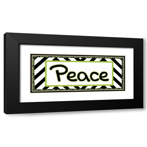 Tween Peace Green Black Modern Wood Framed Art Print with Double Matting by Gibbons, Lauren