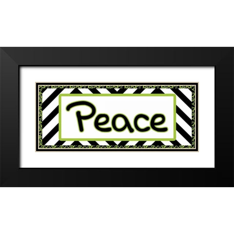 Tween Peace Green Black Modern Wood Framed Art Print with Double Matting by Gibbons, Lauren