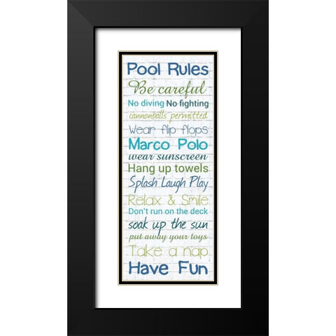 Pool Rules White Wash 3 Black Modern Wood Framed Art Print with Double Matting by Gibbons, Lauren