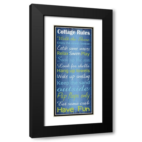 Cottage Rules 2 Black Modern Wood Framed Art Print with Double Matting by Gibbons, Lauren