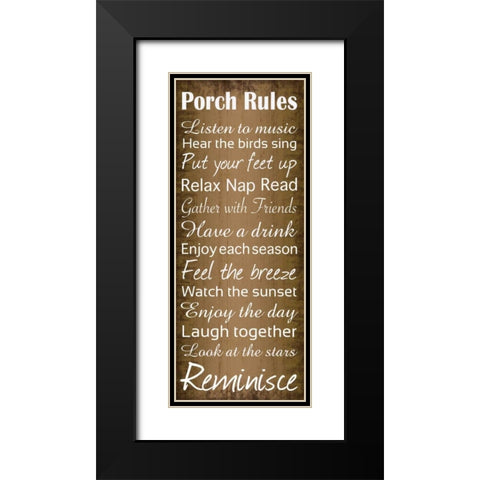 Porch Rules 2 Black Modern Wood Framed Art Print with Double Matting by Gibbons, Lauren