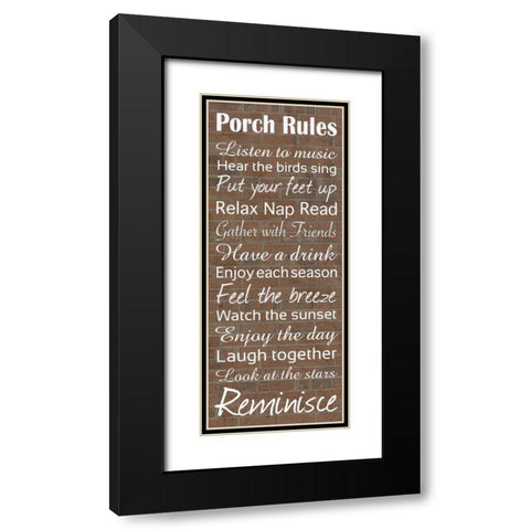 Porch Rules Brick Black Modern Wood Framed Art Print with Double Matting by Gibbons, Lauren