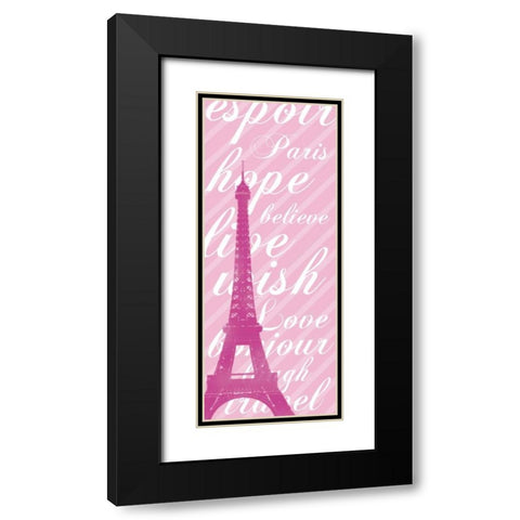 Pink Eiffel 3 Black Modern Wood Framed Art Print with Double Matting by Gibbons, Lauren