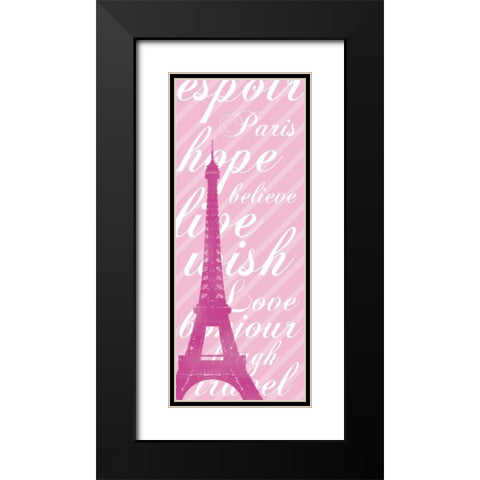 Pink Eiffel 3 Black Modern Wood Framed Art Print with Double Matting by Gibbons, Lauren