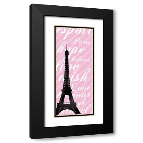 Pink Eiffel 2 Black Modern Wood Framed Art Print with Double Matting by Gibbons, Lauren