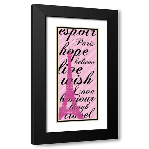 Pink and Black Black Modern Wood Framed Art Print with Double Matting by Gibbons, Lauren