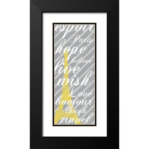 EiffelTower long Black Modern Wood Framed Art Print with Double Matting by Gibbons, Lauren