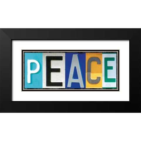 Peace License Black Modern Wood Framed Art Print with Double Matting by Gibbons, Lauren