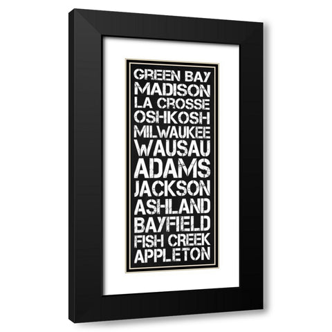 Wisconsin Black Modern Wood Framed Art Print with Double Matting by Gibbons, Lauren