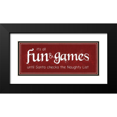 Fun Games Black Modern Wood Framed Art Print with Double Matting by Gibbons, Lauren
