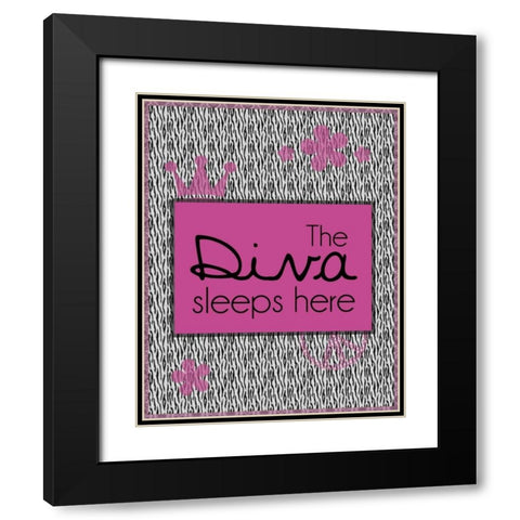 Diva Sleepers Black Modern Wood Framed Art Print with Double Matting by Gibbons, Lauren