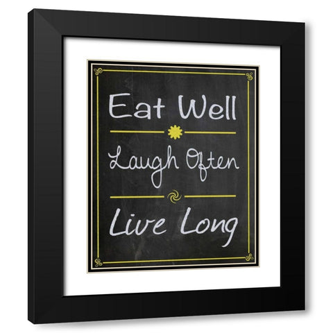 Eat Well Black Modern Wood Framed Art Print with Double Matting by Gibbons, Lauren