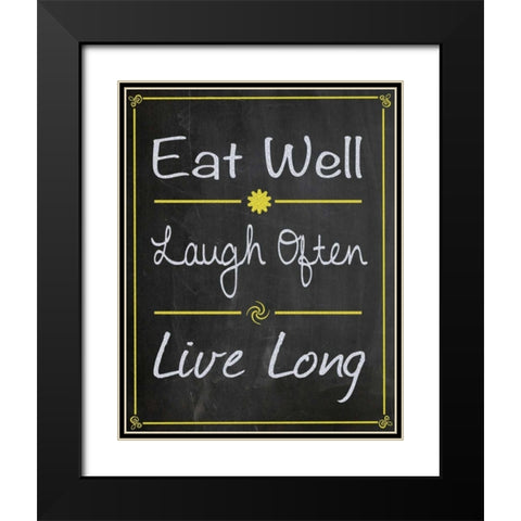 Eat Well Black Modern Wood Framed Art Print with Double Matting by Gibbons, Lauren