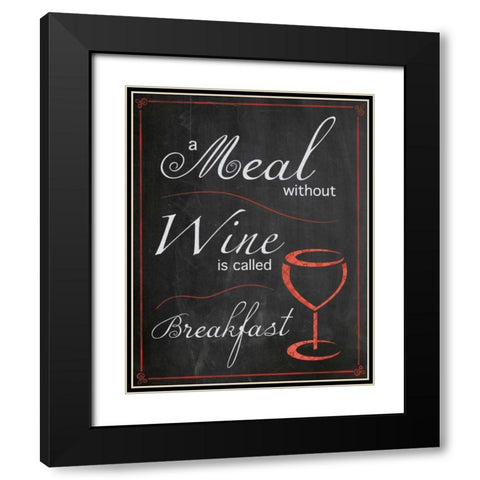 Without Wine Black Modern Wood Framed Art Print with Double Matting by Gibbons, Lauren