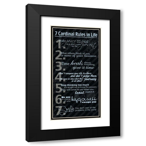7 Rules Blue Black Modern Wood Framed Art Print with Double Matting by Gibbons, Lauren
