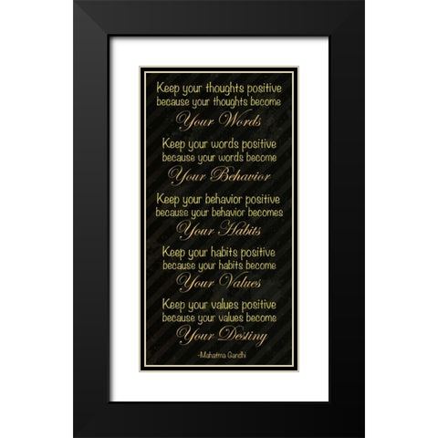 Gandhi Black Modern Wood Framed Art Print with Double Matting by Gibbons, Lauren