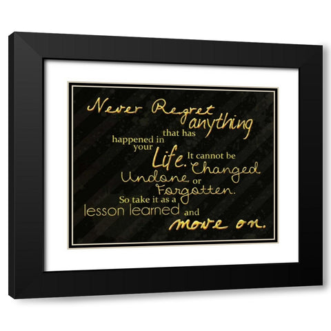 Never Regret Black Modern Wood Framed Art Print with Double Matting by Gibbons, Lauren